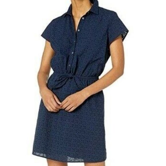 J. Crew Dresses & Skirts - NWT J.Crew Mercantile Sz XL Navy Eyelet Dress